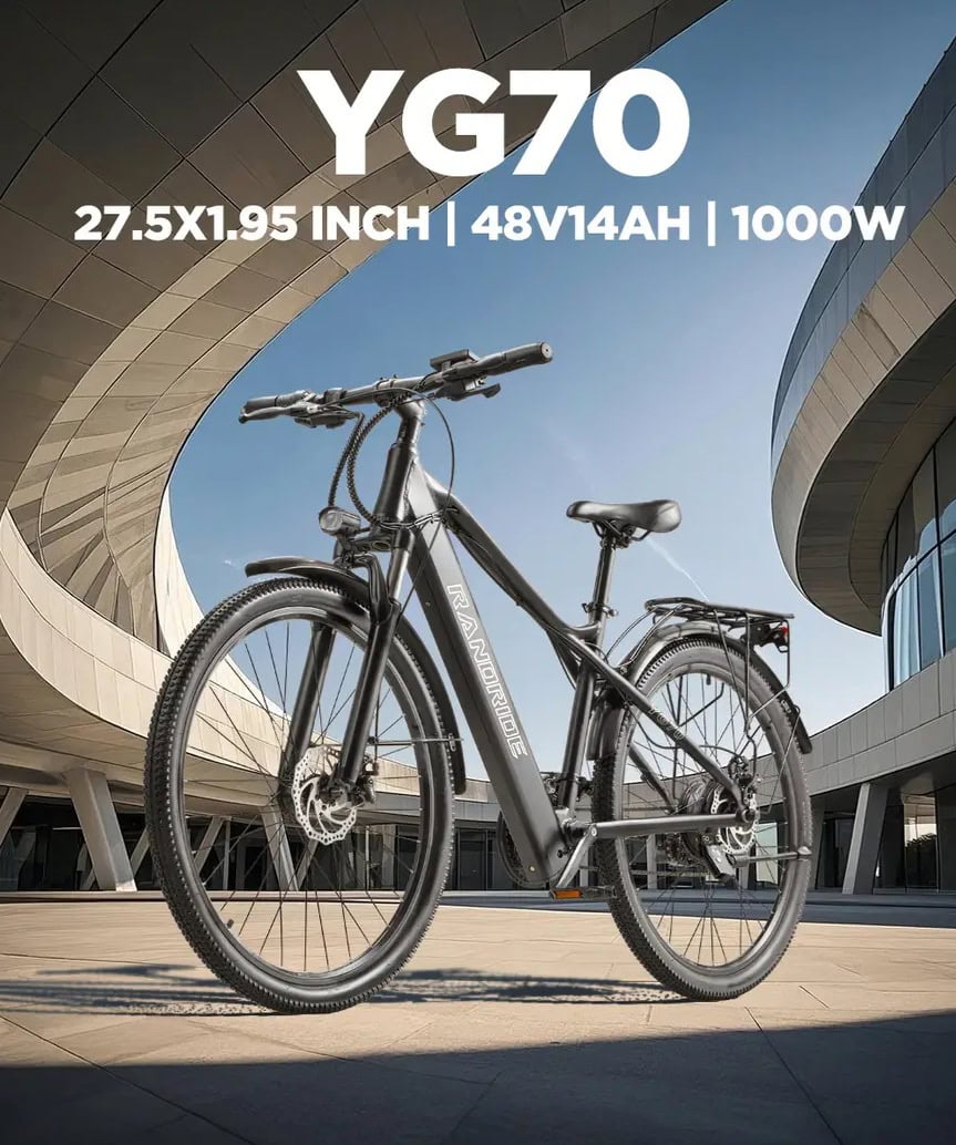 Randride YG90 sähköpyörä – suorituskykyinen sähköpyörä tehokkaalla 1000W moottorilla kaupunki- ja maastokäyttöön.