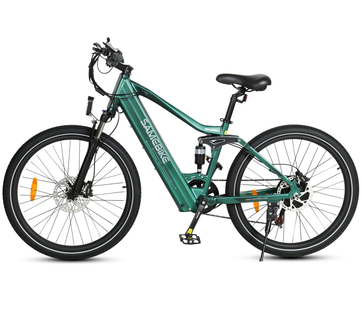 Samebike XD26 sähköpyörä vihreä – pääkuva tehokkaasta sähköavusteisesta pyörästä miehille, 27,5 tuuman renkailla ja urheilullisella muotoilulla
