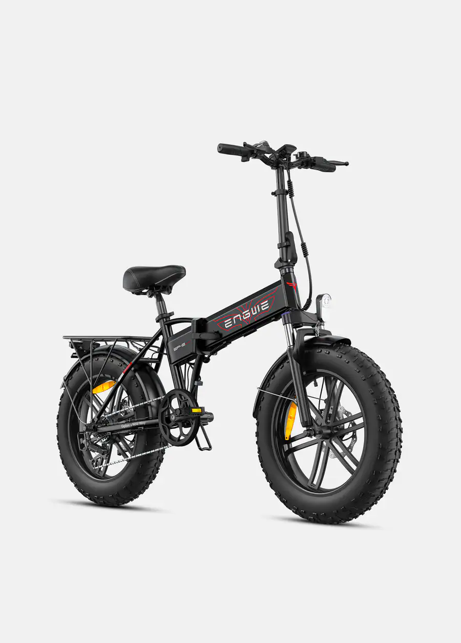 250W Engwe sähköfatbike taitettuna kokoon – helppo säilyttää ja kuljettaa