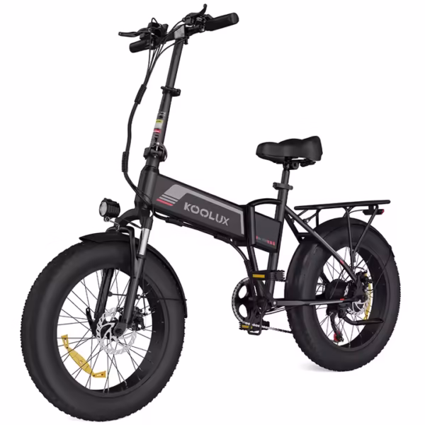 Koolux BK10S 500W taitettava sähköpyörä metsäpolulla oranssina