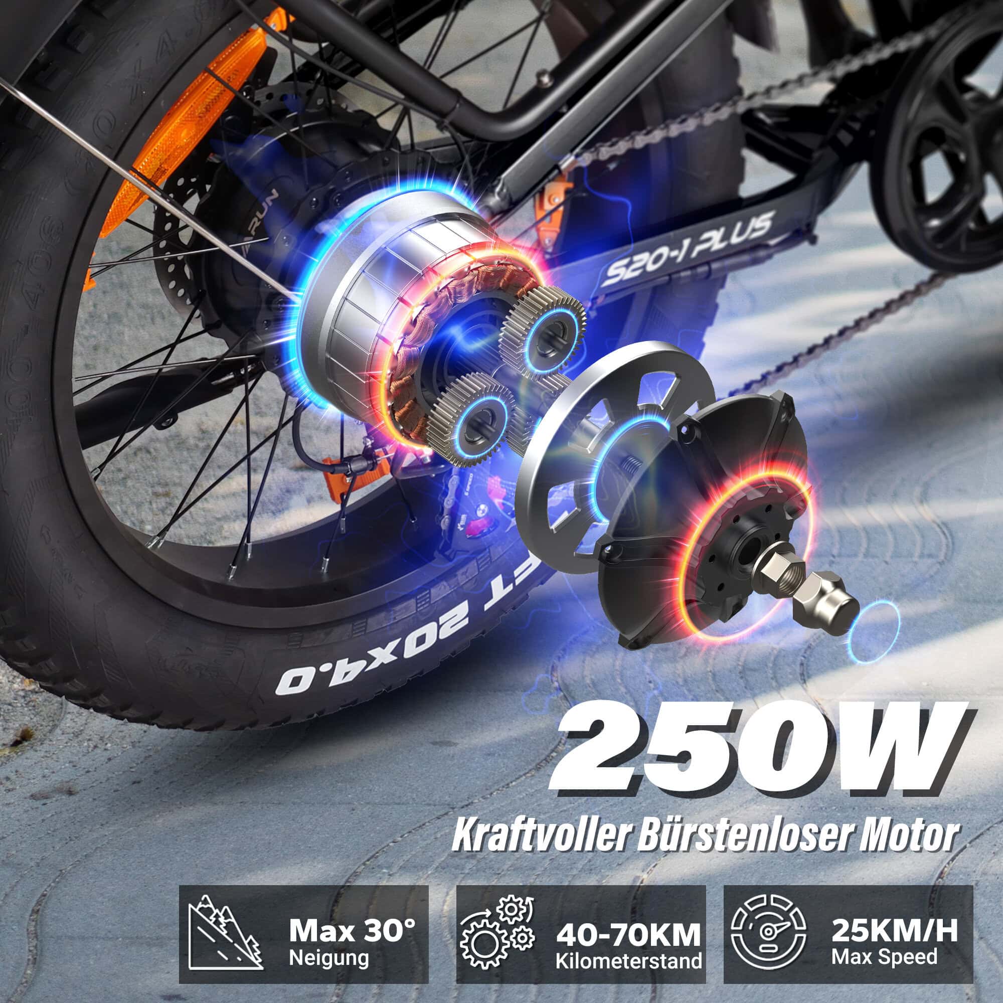 Varun S20‑2 sähköpyörä hiekkatiellä