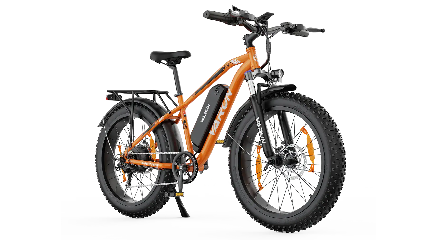 Varun M26-2 PLUS sähkömaastopyörä jousituksen lähikuva
