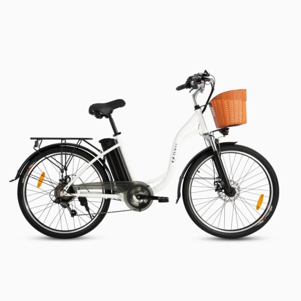 DYU C6 250w - Kaupunkisähköpyörä korilla
